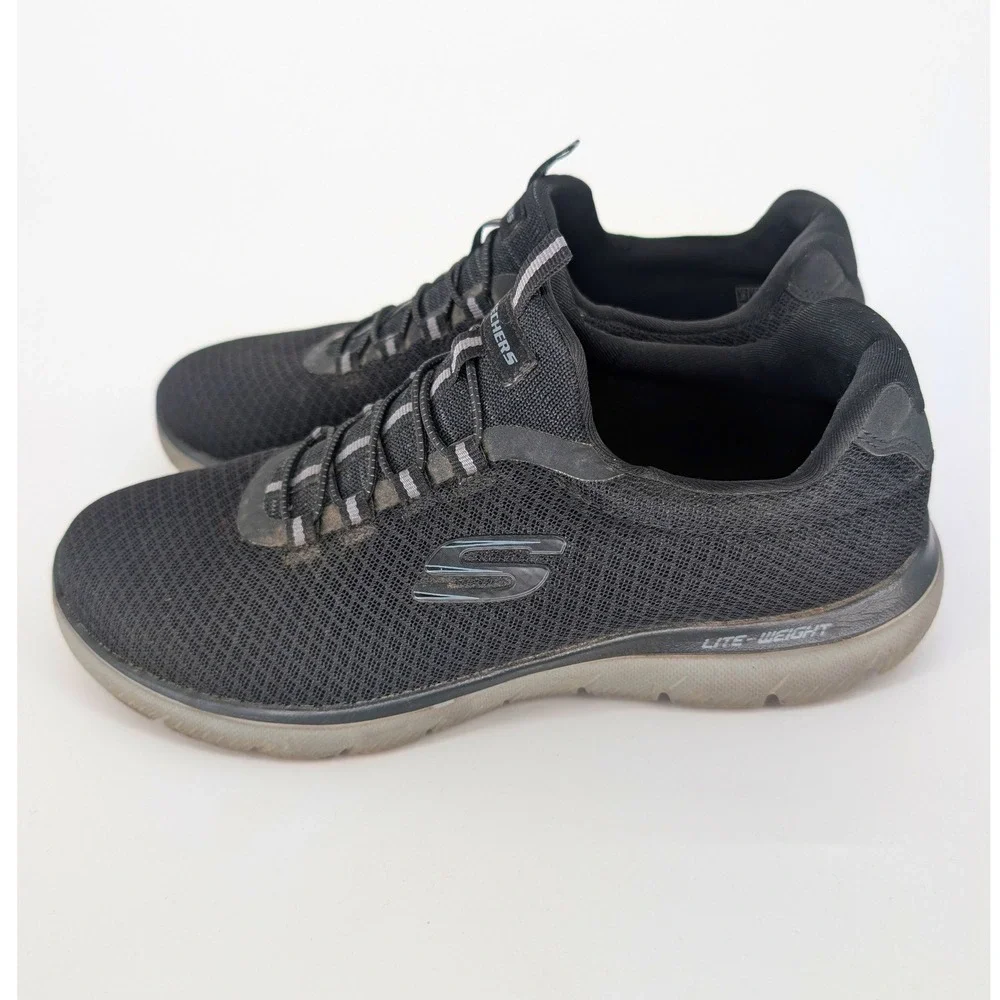 Skechers Summits Training Sneakers Mens 9 Black 52811 Slip On Comfort Walking